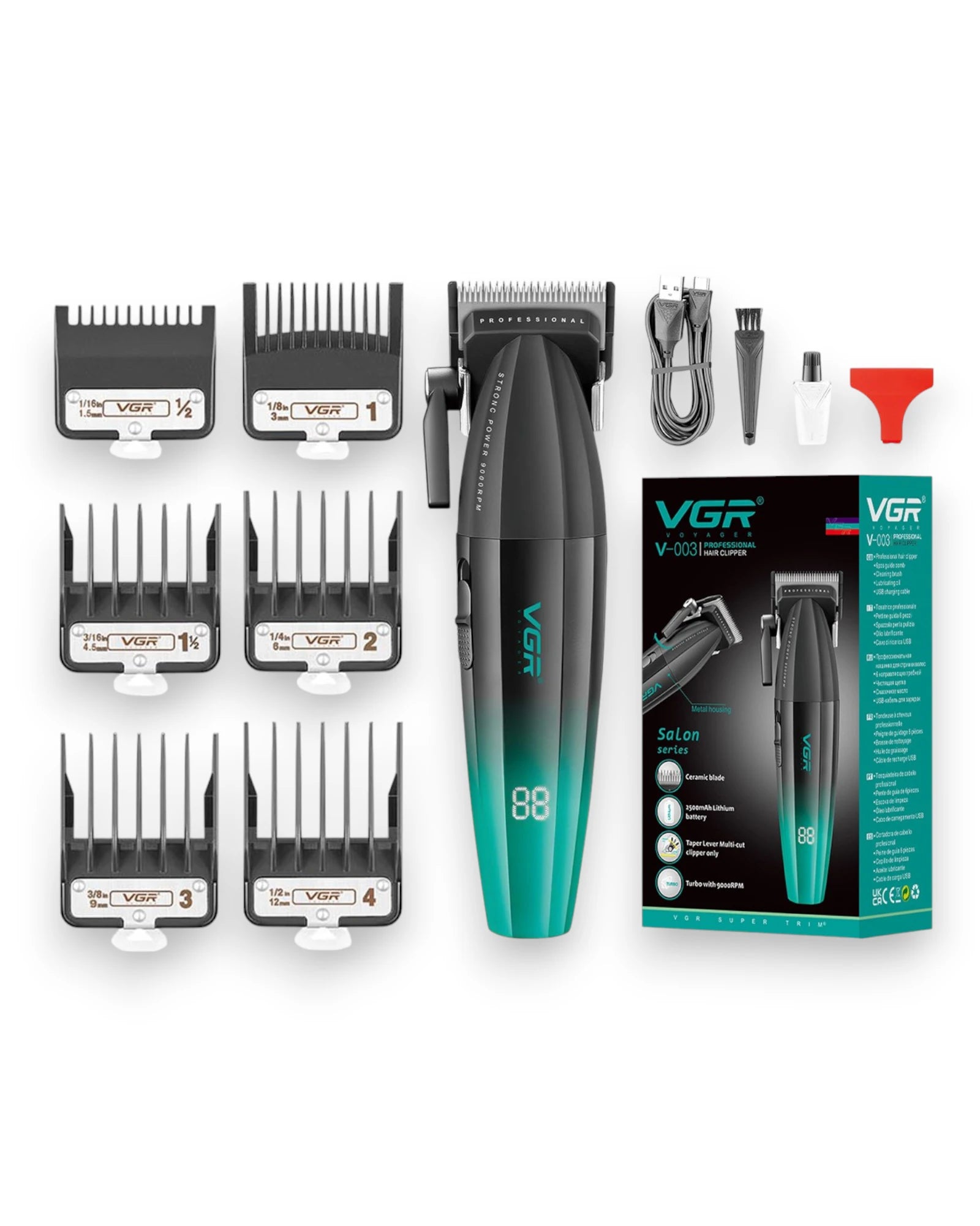 VGR V-003 Profesionalna frizerska bezicna masinica za sisanje kose i brade