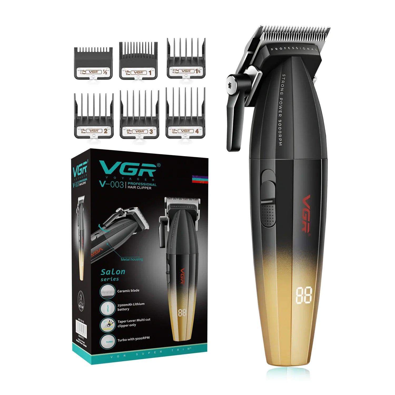 VGR V-003 Profesionalna frizerska bezicna masinica za sisanje kose i brade